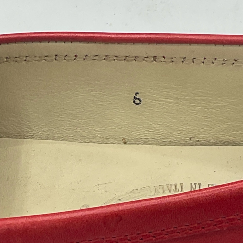 “TOD’S” GOMMINO Red Leather Slip On Driving Style Studded Detail Loafer. - Picture 9 of 16